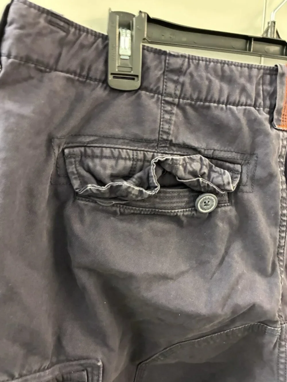 Superdry‎ Core Cargo Lite Shorts Mens 38 Navy Blue Drawstring Pockets Utility